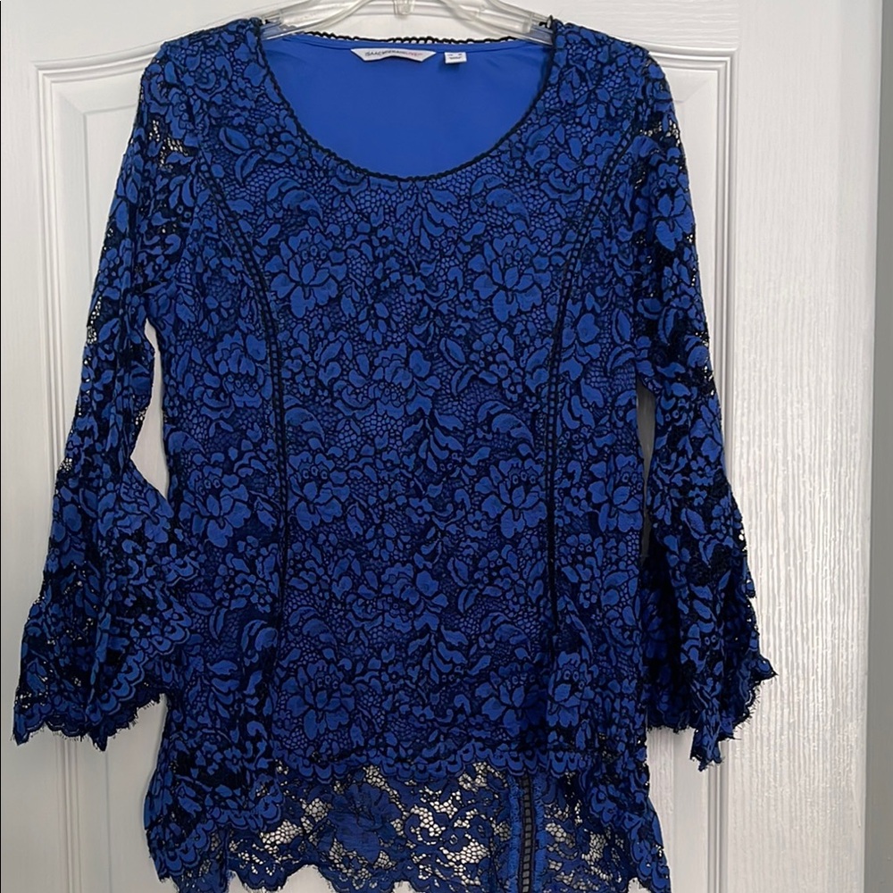 Elegant Blue Lace Women's Top